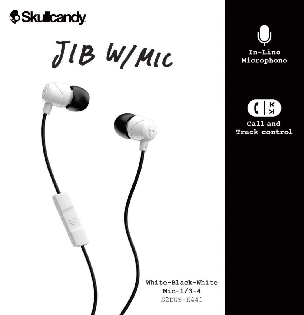 Skullcandy Jib S2DUYK-441 Headset White/Black Skullcandy Jib S2DUYK-441 Headset White/Black