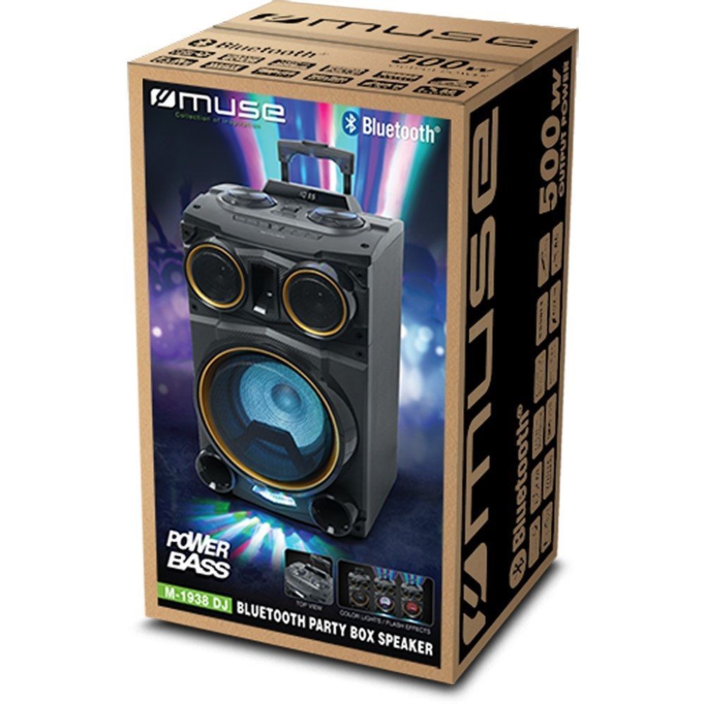 Muse M-1938 DJ Bluetooth Party Box Speaker Black Muse M-1938 DJ Bluetooth Party Box Speaker Black
