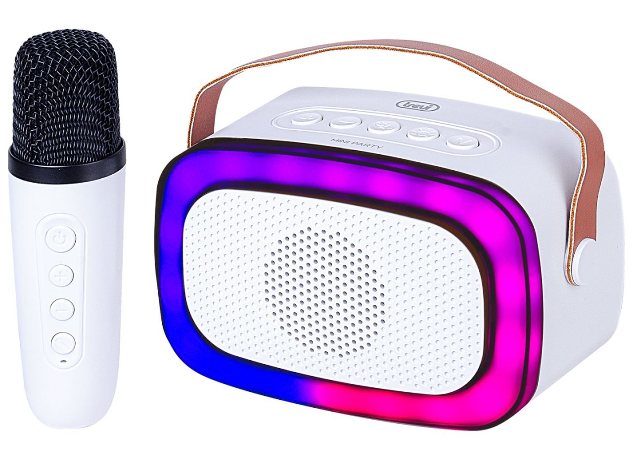 Trevi XR8A01 Mini Bluetooth Karaoke Party Speaker for Kids White Trevi XR8A01 Mini Bluetooth Karaoke Party Speaker for Kids White