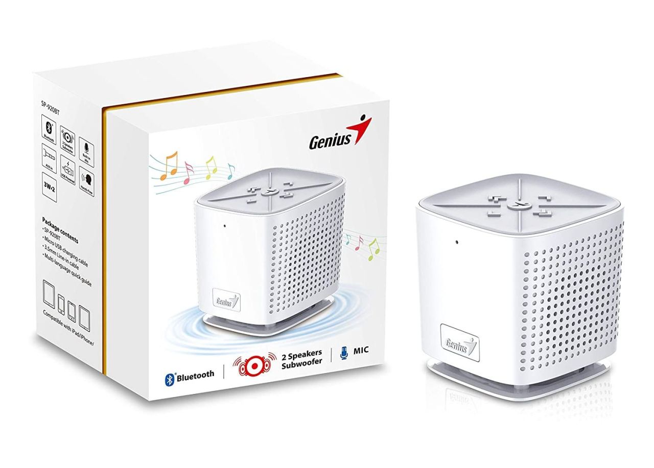Genius SP-925BT Portable Bluetooth Speaker White Genius SP-925BT Portable Bluetooth Speaker White