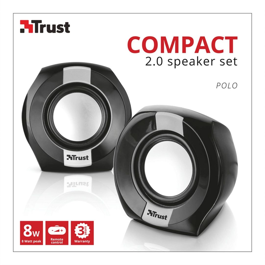 Trust Polo Compact 2.0 Speaker Set Black/Silver Trust Polo Compact 2.0 Speaker Set Black/Silver