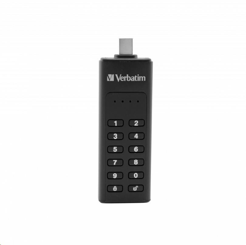 Verbatim 32GB Keypad Secure USB-C USB3.2 Black Verbatim 32GB Keypad Secure USB-C USB3.2 Black