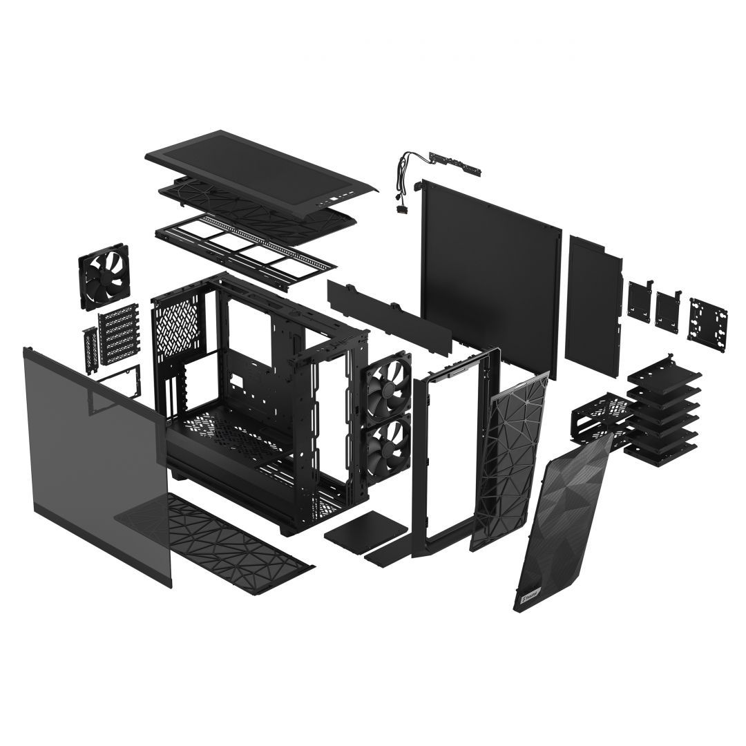 Fractal Design Meshify 2 Light Tempered Glass Black Fractal Design Meshify 2 Light Tempered Glass Black