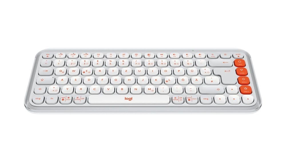 Logitech Pop Icon Wireless Keyboard Off White/Orange US Logitech Pop Icon Wireless Keyboard Off White/Orange US