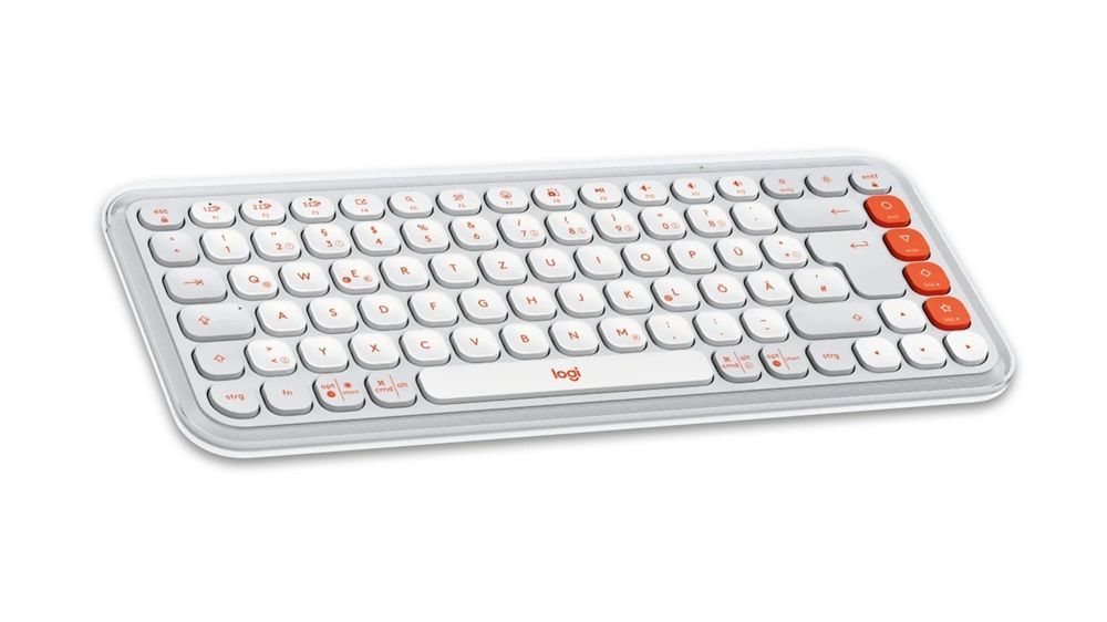 Logitech Pop Icon Wireless Keyboard Off White/Orange US Logitech Pop Icon Wireless Keyboard Off White/Orange US