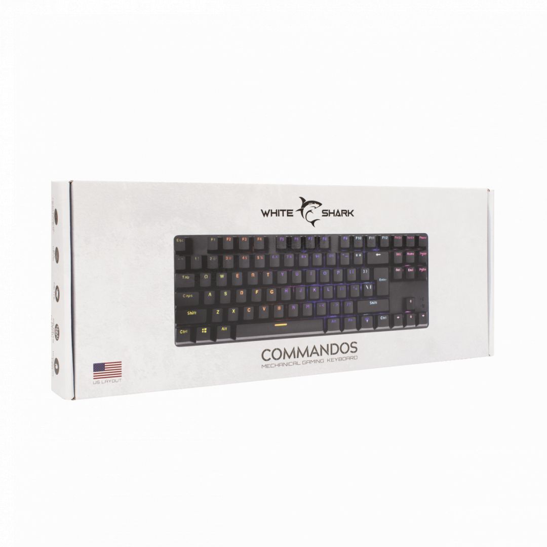 White Shark GK-2106B Commandos Red Switch Mechanical Gaming Keyboard Black US White Shark GK-2106B Commandos Red Switch Mechanical Gaming Keyboard Black US