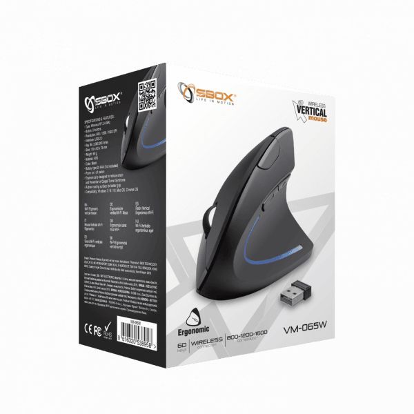 SBOX VM-065W Wireless vertical mouse Black SBOX VM-065W Wireless vertical mouse Black