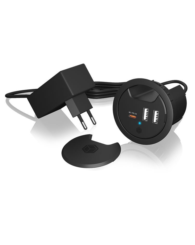 Raidsonic IcyBox IB-HUB1407 In-Desk USB Charger with Power Delivery & Quick Charge Raidsonic IcyBox IB-HUB1407 In-Desk USB Charger with Power Delivery & Quick Charge