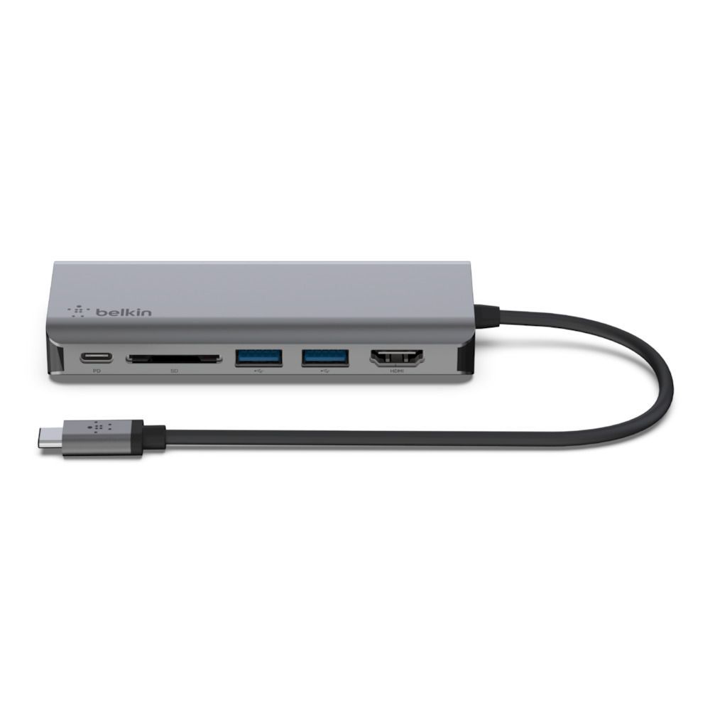 Belkin Connect USB-C 6-in-1 Multiport Adapter Gray Belkin Connect USB-C 6-in-1 Multiport Adapter Gray