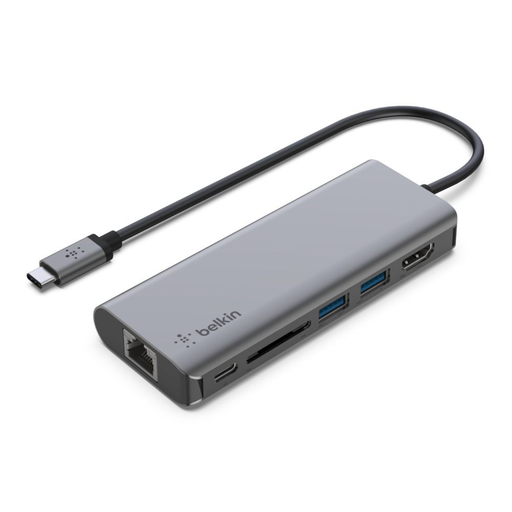 Belkin Connect USB-C 6-in-1 Multiport Adapter Gray Belkin Connect USB-C 6-in-1 Multiport Adapter Gray