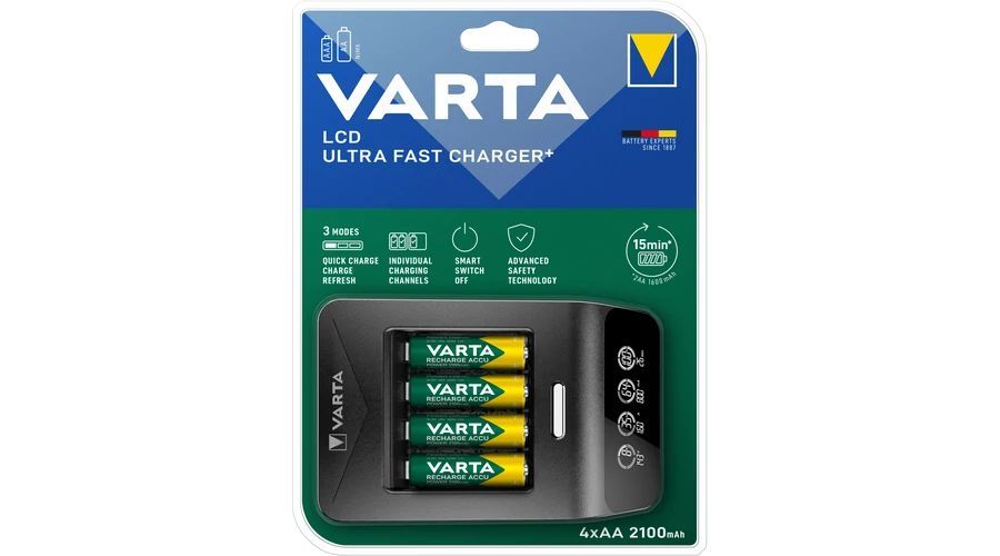 Varta LCD Ultra Fast Charger + 4x AA 2100mAh Varta LCD Ultra Fast Charger + 4x AA 2100mAh