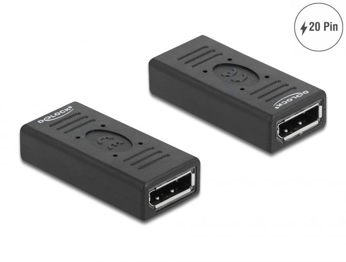 DeLock DisplayPort 1.2 adapter famale/famale Black DeLock DisplayPort 1.2 adapter famale/famale Black