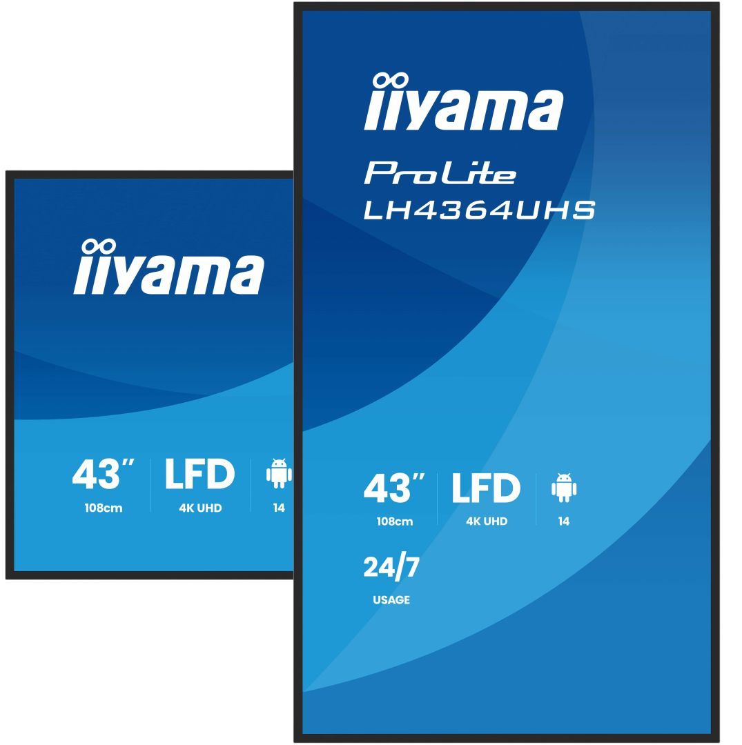 iiyama 43" ProLite LH4364UHS-B1AG IPS LED Display iiyama 43" ProLite LH4364UHS-B1AG IPS LED Display