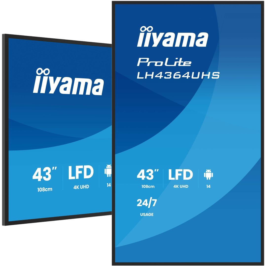 iiyama 43" ProLite LH4364UHS-B1AG IPS LED Display iiyama 43" ProLite LH4364UHS-B1AG IPS LED Display