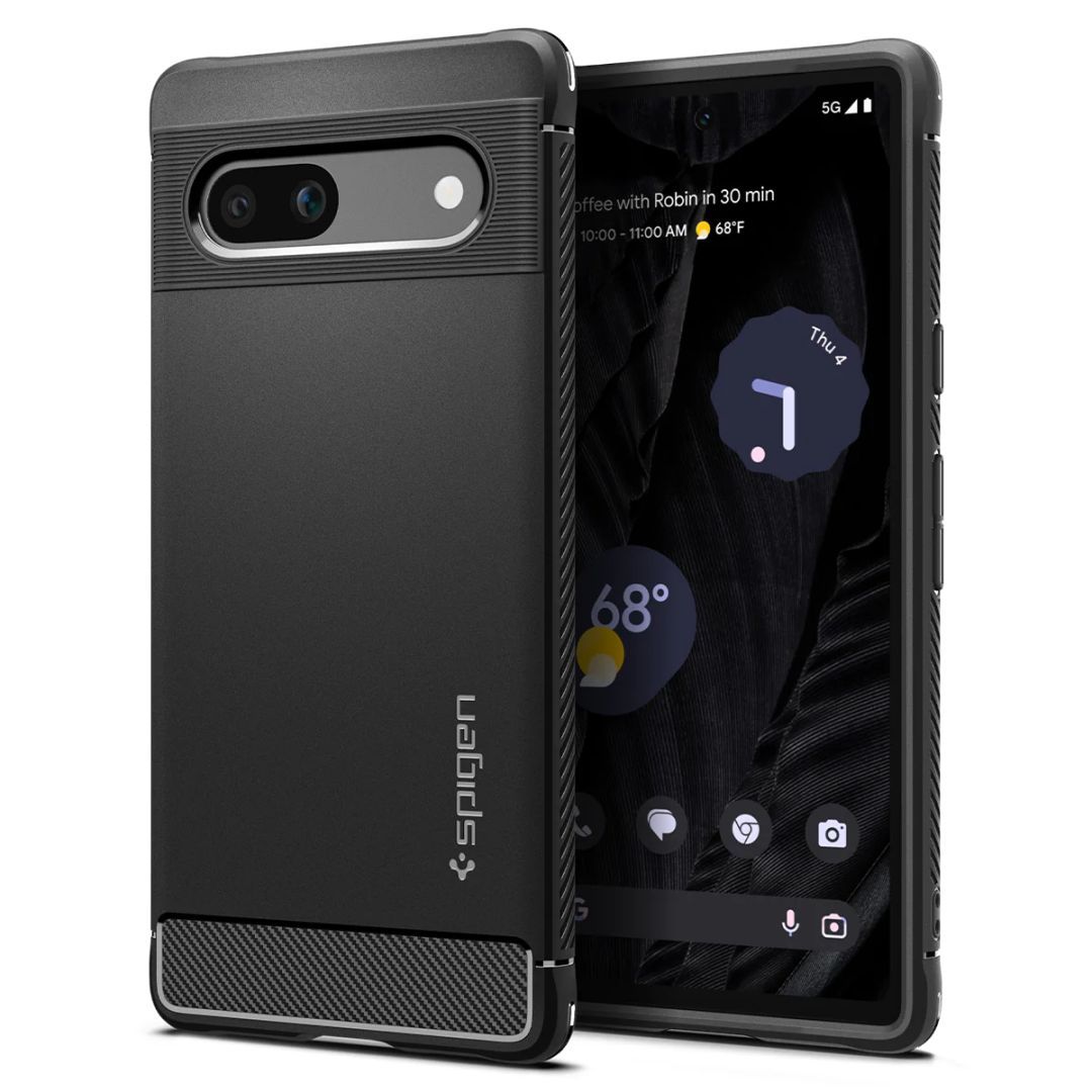 Spigen Pixel 7a Case Rugged Armor Black Spigen Pixel 7a Case Rugged Armor Black