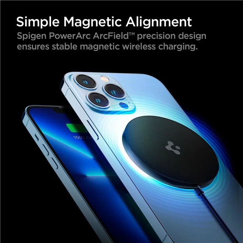 Spigen Power Arc ArcField Magnetic Wireless Charger Fast Charging/7.5W Black Spigen Power Arc ArcField Magnetic Wireless Charger Fast Charging/7.5W Black