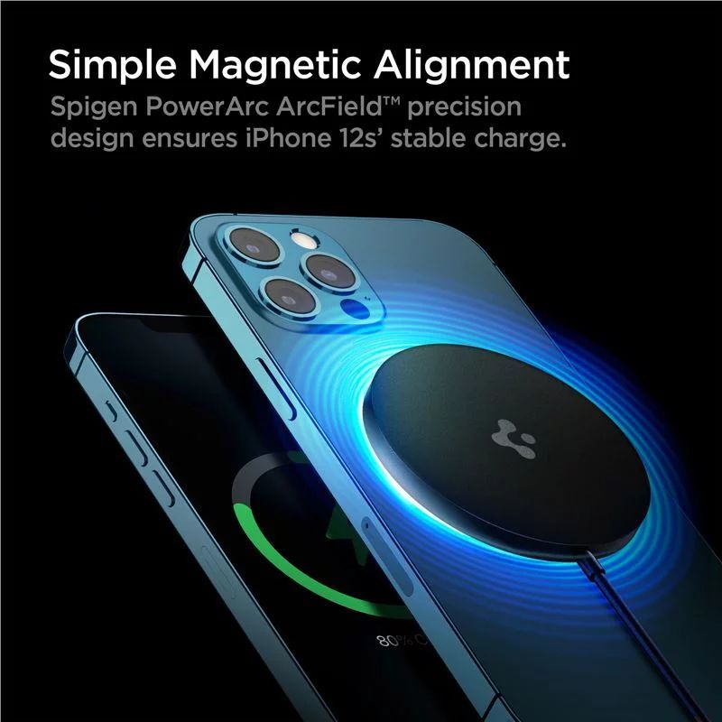Spigen Power Arc ArcField Magnetic Wireless Charger Fast Charging/7.5W Black Spigen Power Arc ArcField Magnetic Wireless Charger Fast Charging/7.5W Black