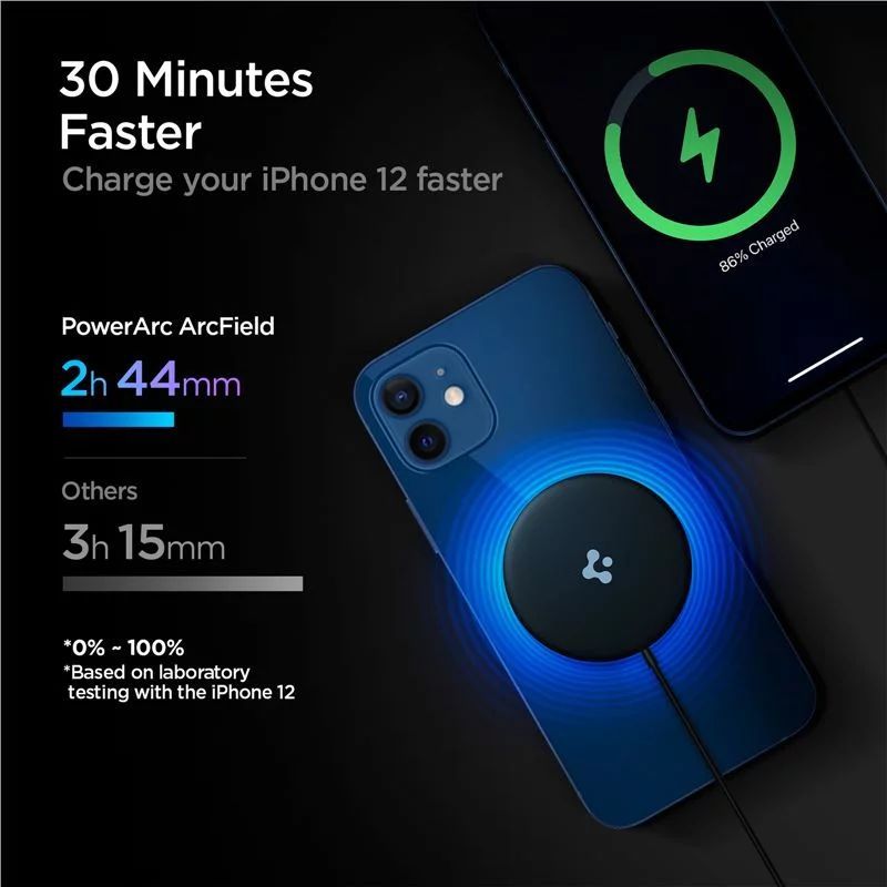 Spigen Power Arc ArcField Magnetic Wireless Charger Fast Charging/7.5W Black Spigen Power Arc ArcField Magnetic Wireless Charger Fast Charging/7.5W Black