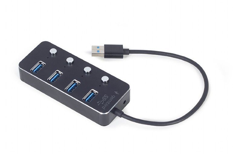 Gembird UHB-U3P4P-01 USB 3.1 (Gen 1) powered 4-port hub with switches Black Gembird UHB-U3P4P-01 USB 3.1 (Gen 1) powered 4-port hub with switches Black