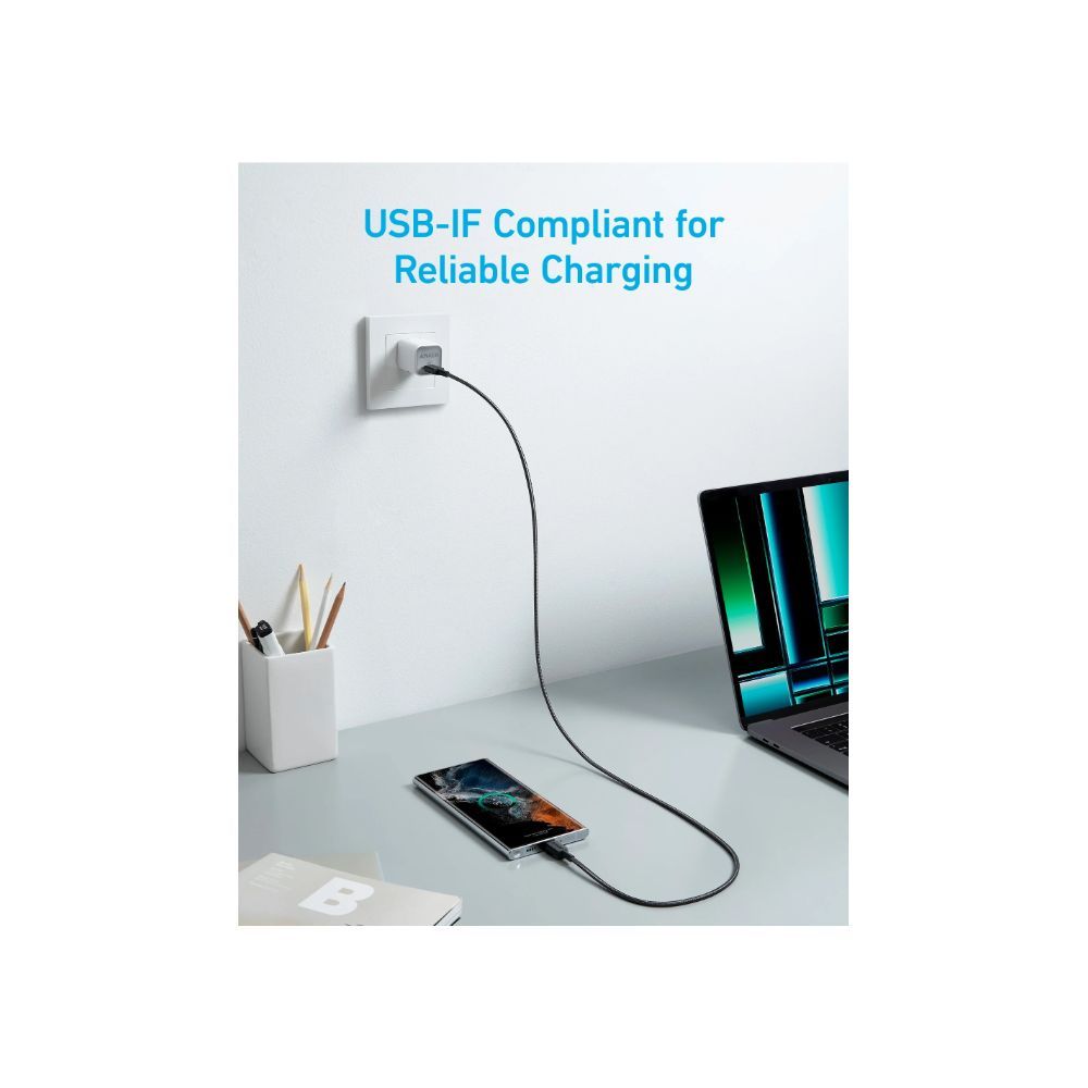 ANKER 322 Töltőkábel USB-C - USB-C 0,9m Black ANKER 322 Töltőkábel USB-C - USB-C 0,9m Black