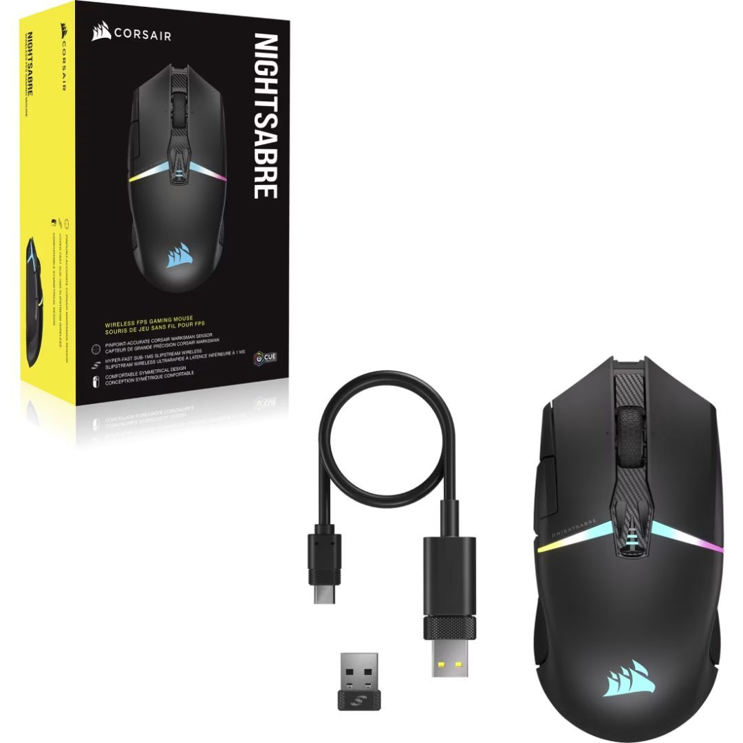 Corsair Nightsabre Wireless RGB Gaming Mouse Black