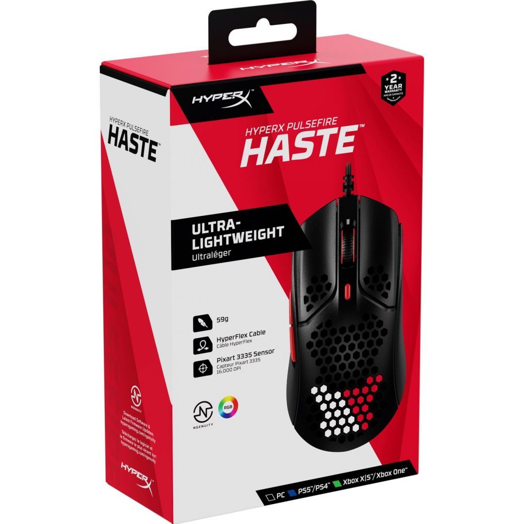 Kingston HyperX Pulsefire Haste Gaming Mouse Black/Red Kingston HyperX Pulsefire Haste Gaming Mouse Black/Red