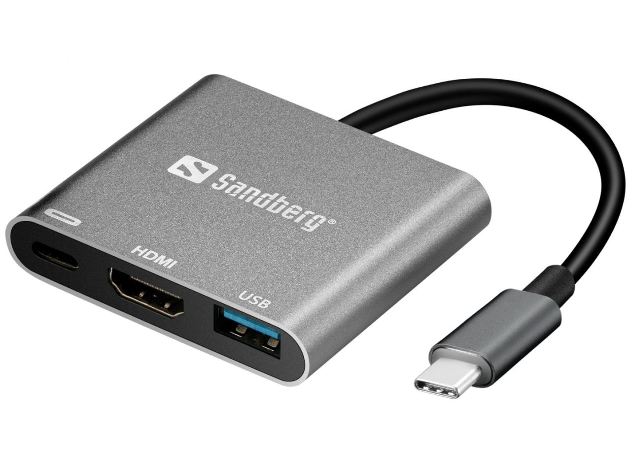 Sandberg USB-C Mini Dock HDMI+USB Gray Sandberg USB-C Mini Dock HDMI+USB Gray