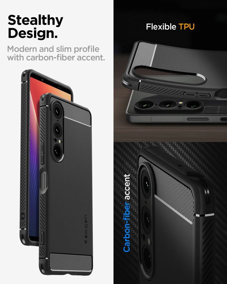 Spigen Rugged Armor case for Sony Xperia 10 VII Matte Black Spigen Rugged Armor case for Sony Xperia 10 VII Matte Black