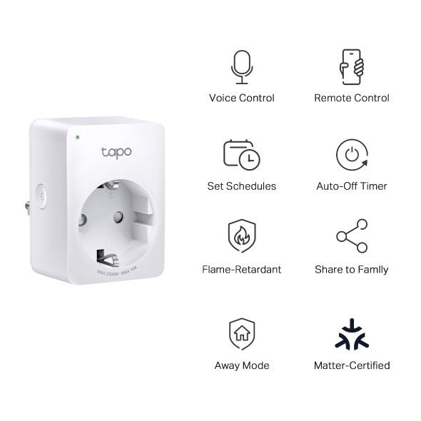 TP-Link Tapo P100M Mini Smart Wi-Fi Plug White TP-Link Tapo P100M Mini Smart Wi-Fi Plug White
