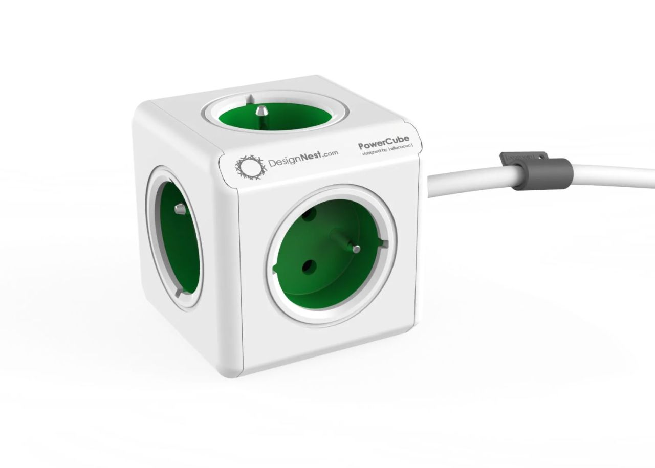 Allocacoc PowerCube Extended 1,5m White/Green