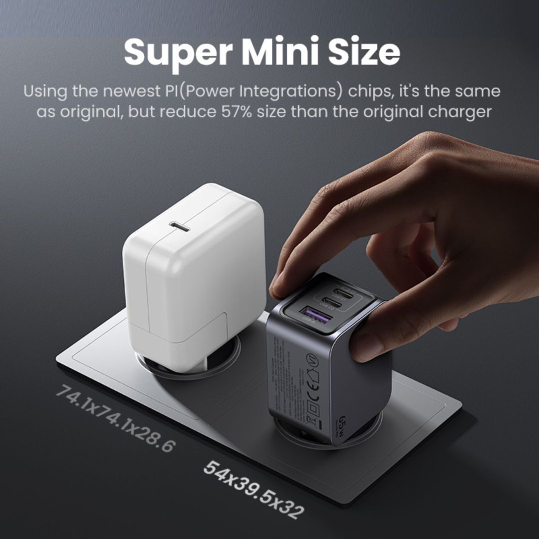 UGREEN Nexode Pro 65W GaN Charger with USB-C Cable Grey UGREEN Nexode Pro 65W GaN Charger with USB-C Cable Grey