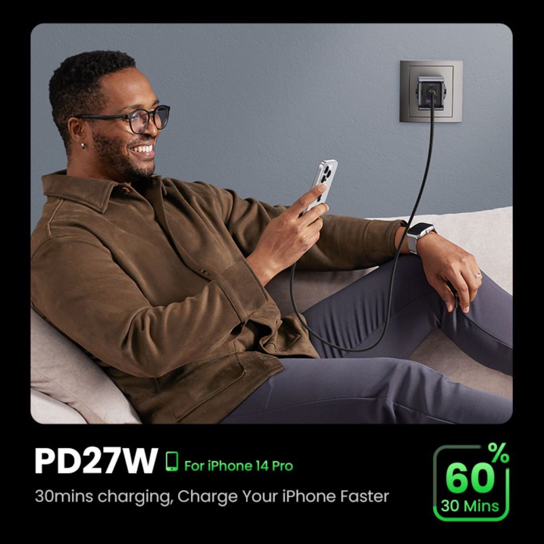 UGREEN Nexode Pro 65W GaN Charger with USB-C Cable Grey UGREEN Nexode Pro 65W GaN Charger with USB-C Cable Grey