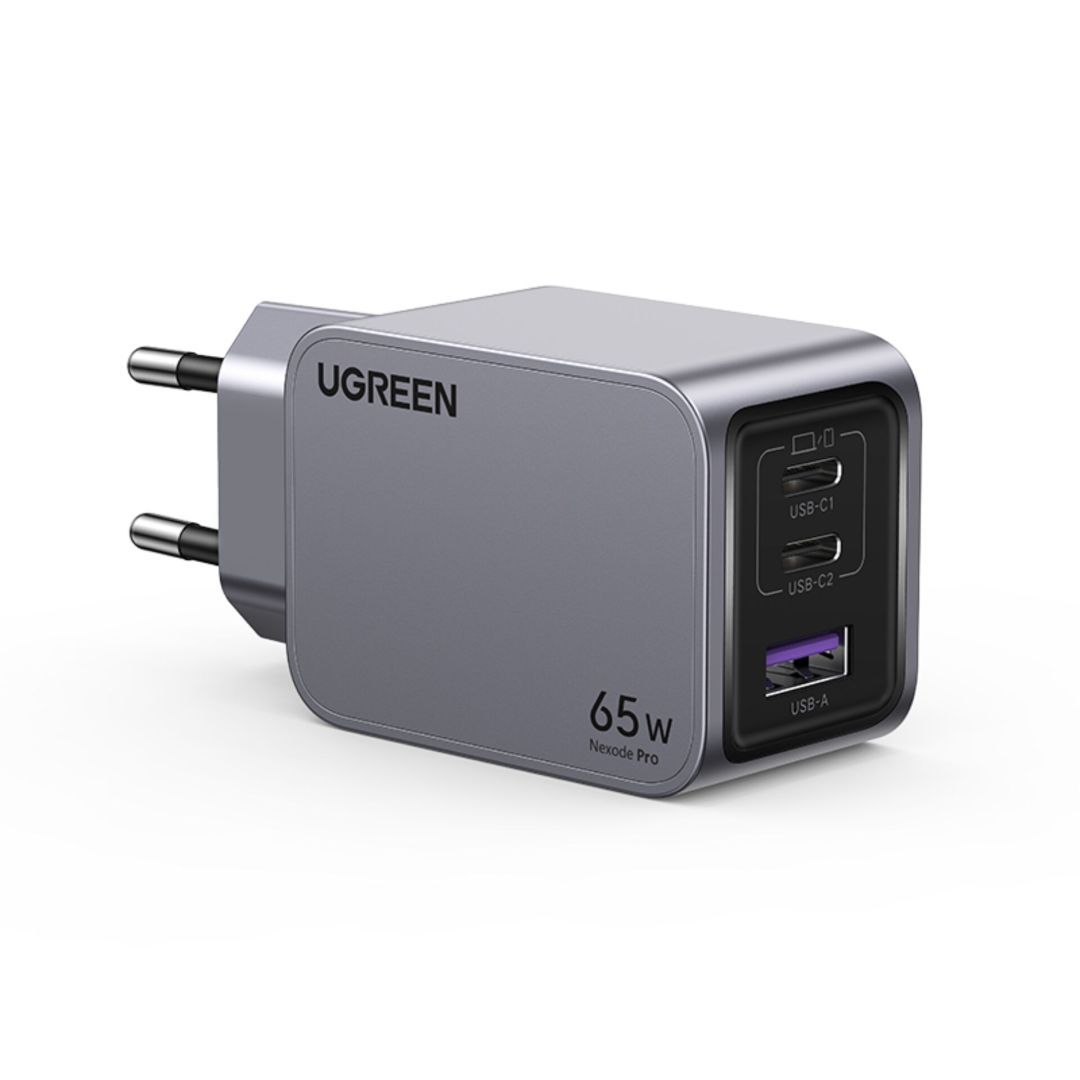 UGREEN Nexode Pro 65W GaN Charger with USB-C Cable Grey UGREEN Nexode Pro 65W GaN Charger with USB-C Cable Grey