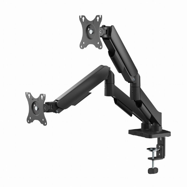 Gembird MA-DA2U-01 2-Display Mounting Arm with USB ports 17”-32” Black