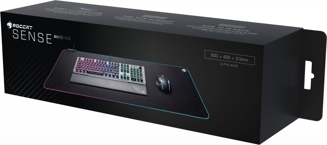 Roccat Sense AIMO XXL Egérpad Black Roccat Sense AIMO XXL Egérpad Black