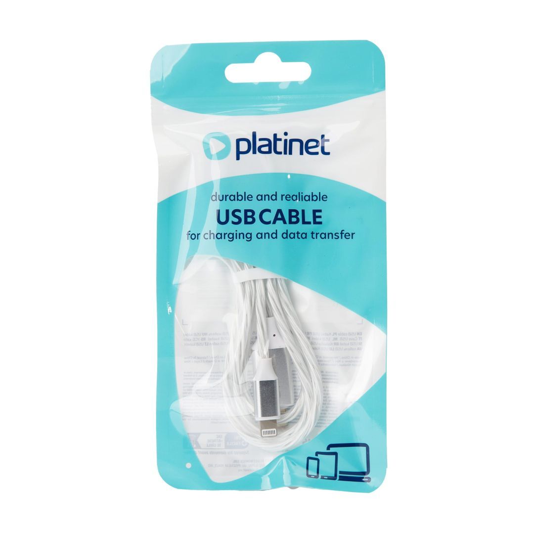 Platinet USB-C to Lightning 27W LED Cable 1m White Platinet USB-C to Lightning 27W LED Cable 1m White