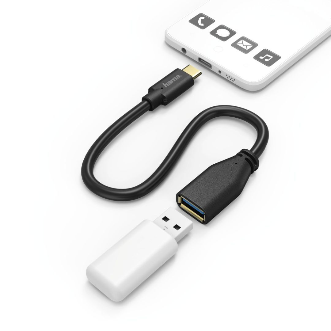 Hama USB Type-C OTG 0,15m adapter Black Hama USB Type-C OTG 0,15m adapter Black