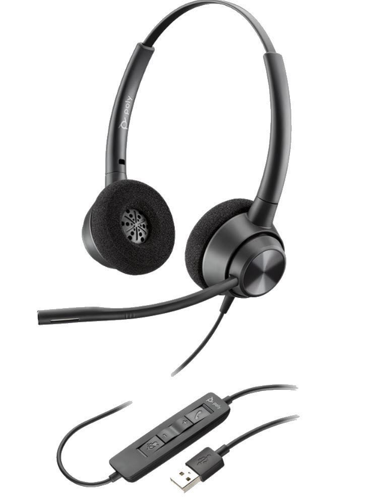 Poly Plantronics EncorePro 320 USB-A Headset Black Poly Plantronics EncorePro 320 USB-A Headset Black