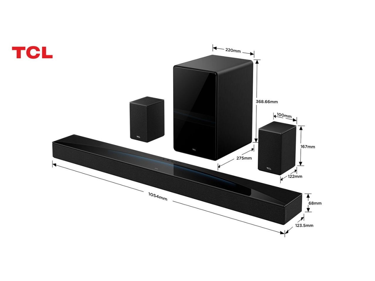 TCL Q85HE Soundbar Black TCL Q85HE Soundbar Black