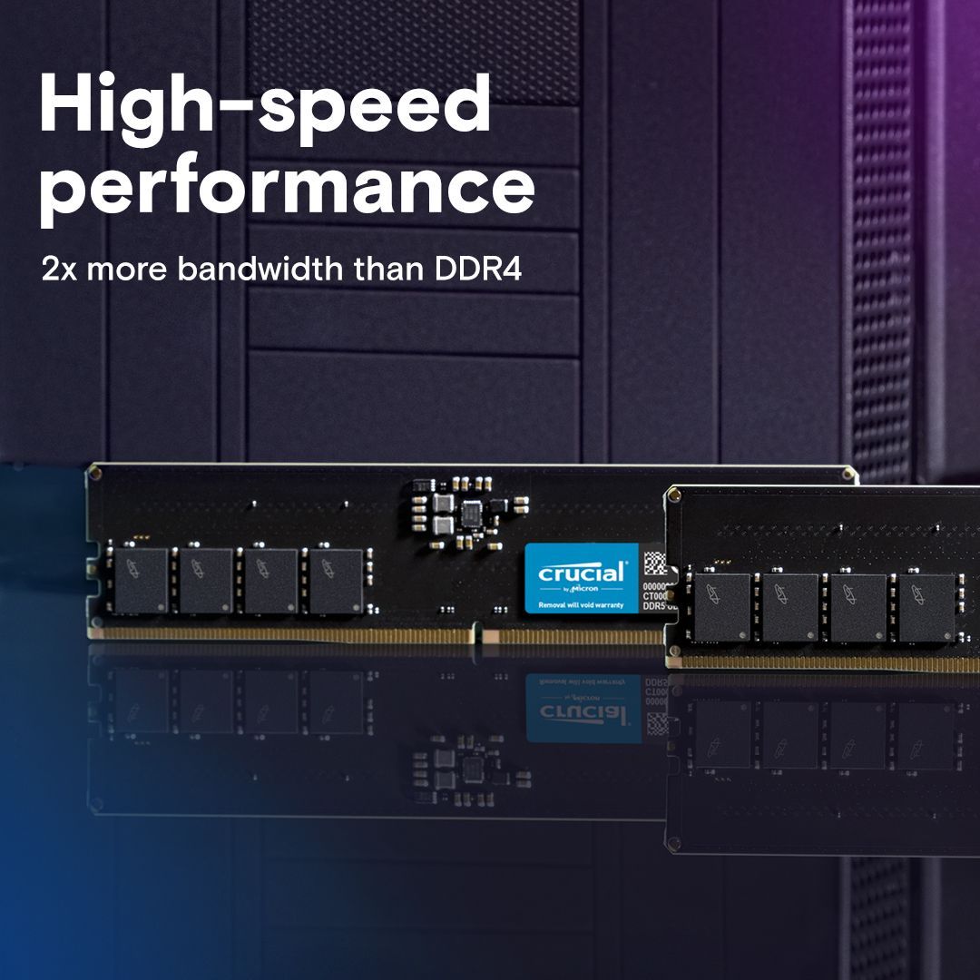 Crucial 64GB DDR5 5600MHz UDIMM Black Crucial 64GB DDR5 5600MHz UDIMM Black