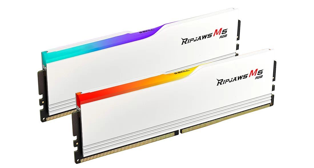 G.SKILL 48GB DDR5 5200MHz Kit(2x24GB) Ripjaws M5 RGB White G.SKILL 48GB DDR5 5200MHz Kit(2x24GB) Ripjaws M5 RGB White