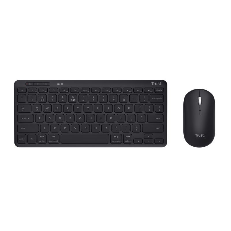 Trust Lyra Multi Device Wireless Keyboard & Mouse Black US Trust Lyra Multi Device Wireless Keyboard & Mouse Black US