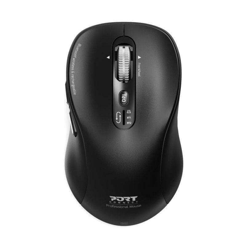 Port Designs 900707CW Wireless Rechargeable Bluetooth Expert Mouse Black