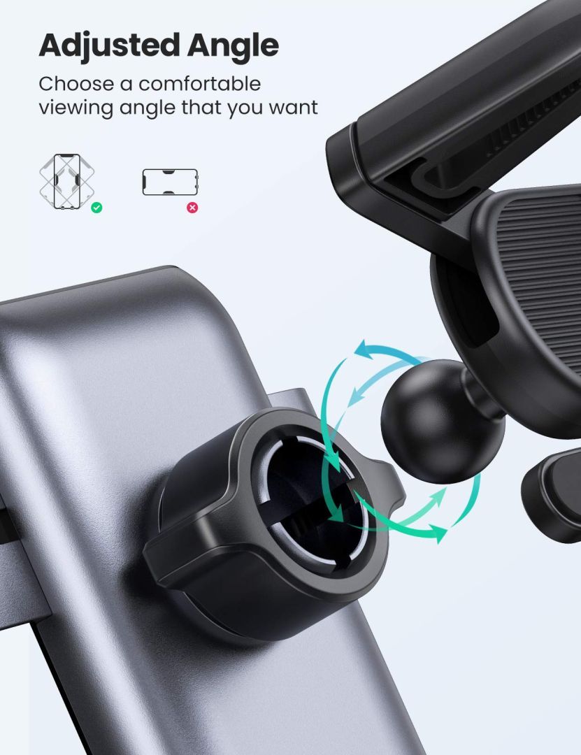 UGREEN LP274 Car Phone Holder Air Vent Gravity Mount Grey UGREEN LP274 Car Phone Holder Air Vent Gravity Mount Grey
