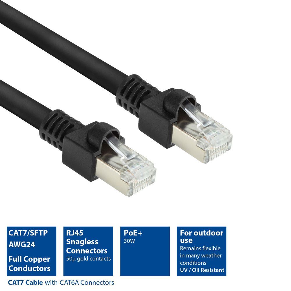 ACT CAT7 S-FTP Patch Cable 10m Black ACT CAT7 S-FTP Patch Cable 10m Black