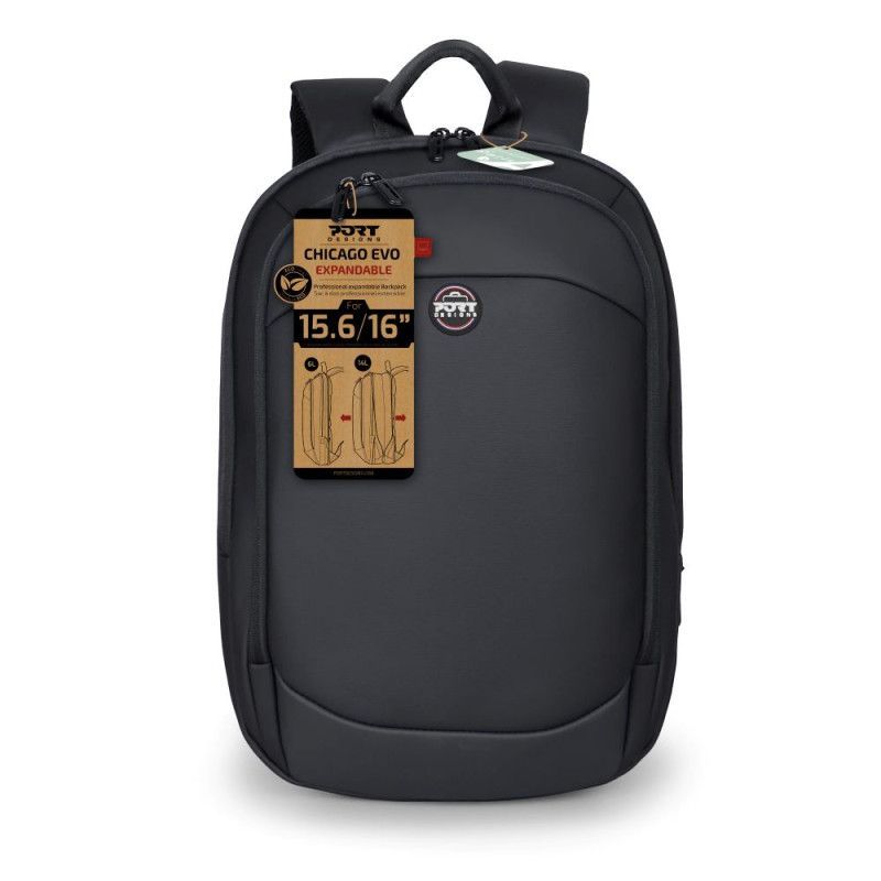 Port Designs ECO Chicago Evo Expendable Backpack 16" Black Port Designs ECO Chicago Evo Expendable Backpack 16" Black