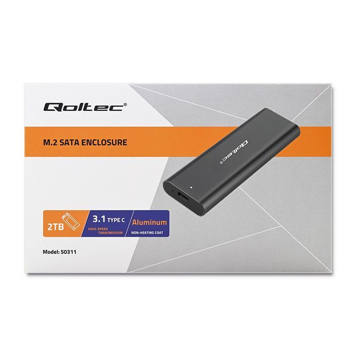 Qoltec USB3.1 Enclosure for M.2 SATA SSD Black Qoltec USB3.1 Enclosure for M.2 SATA SSD Black