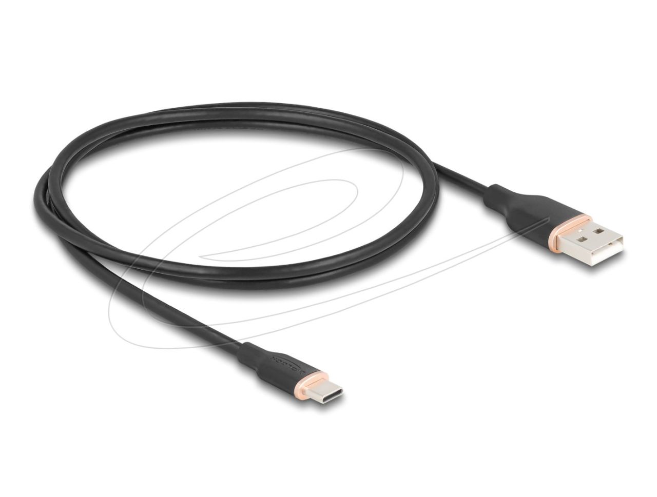 DeLock USB 2.0 kábel USB-A to USB-C 1m Black DeLock USB 2.0 kábel USB-A to USB-C 1m Black