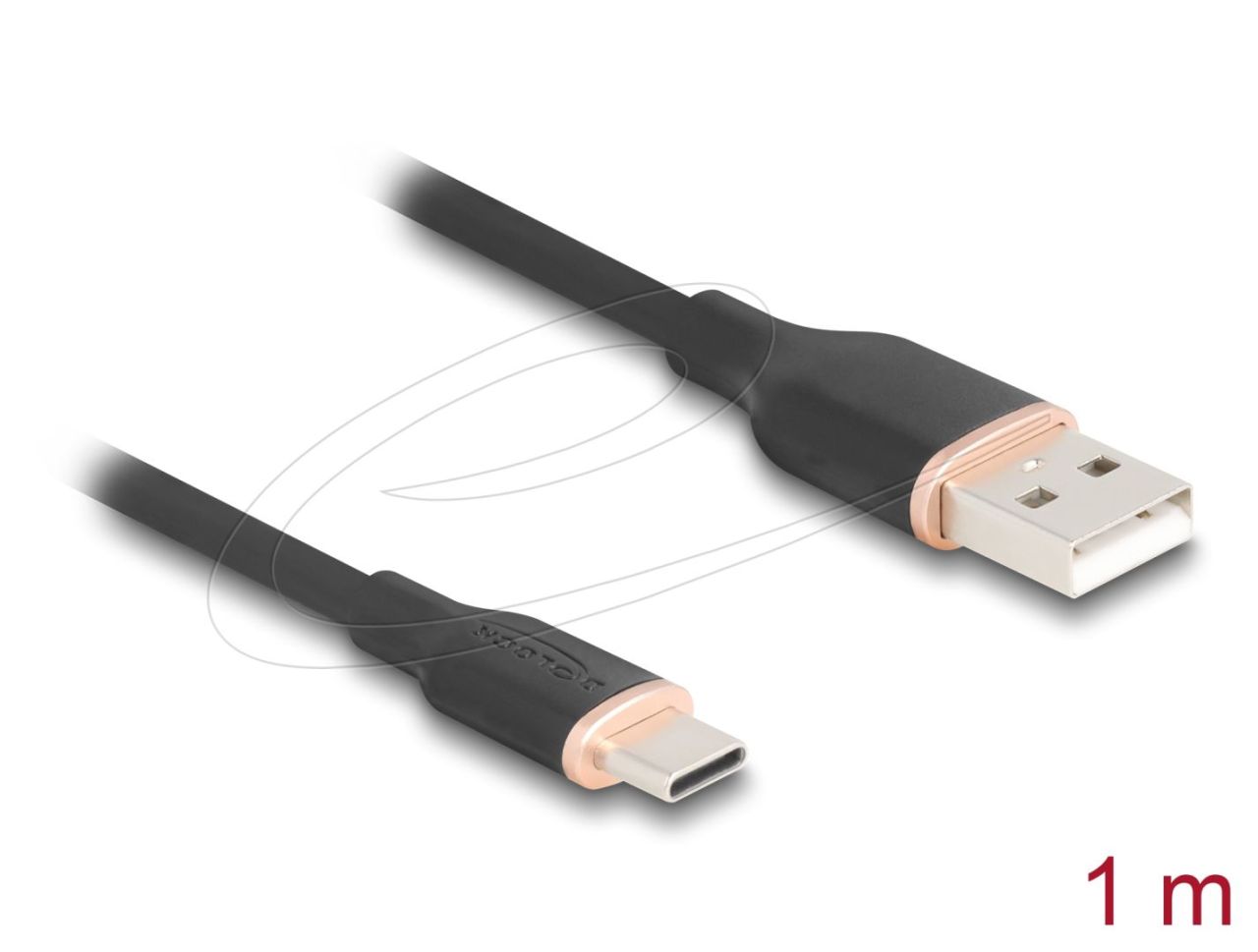 DeLock USB 2.0 kábel USB-A to USB-C 1m Black DeLock USB 2.0 kábel USB-A to USB-C 1m Black