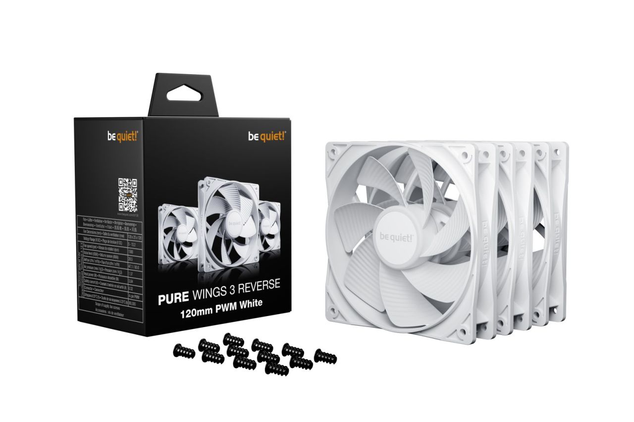 Be quiet! Pure Wings 3 120mm PWM Reverse White (3-Pack) Be quiet! Pure Wings 3 120mm PWM Reverse White (3-Pack)